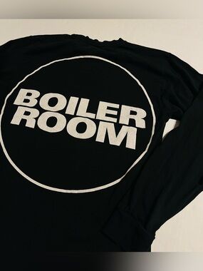 Boiler Room Long Sleeve Graphic Logo Black T-Shirt MEDIUM Dance EMU Rave Music